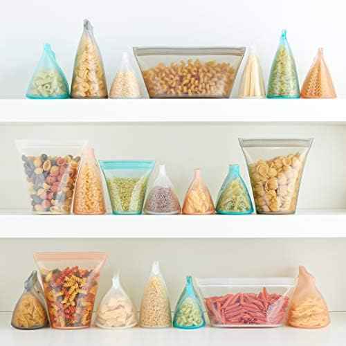 Zip Top Reusable Food Storage Containers Full Set of 8 Teal – Platinum
