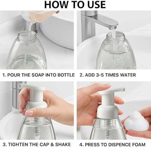 Bar5F Foaming Soap Dispenser Pump Bottle 8.5-Ounce Pack of 2