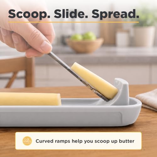 Butter Hub Clear Butter Dish with Lid for Countertop, Plastic, US