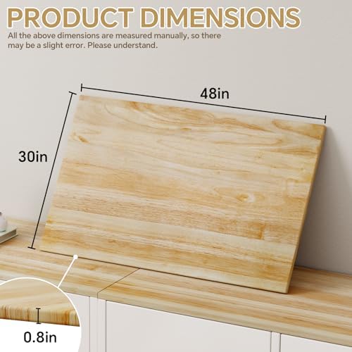 Rubberwood Butcher Block Countertop, 48"x30"
