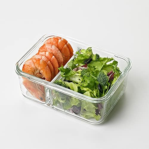Glasslock Duo Divided Tempered Glass Food Storage Container Set
