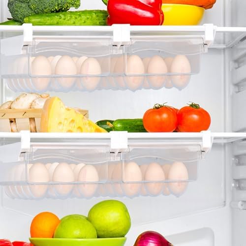Drawer Type Egg Storage Box for Refrigerator, Multi Compartment
