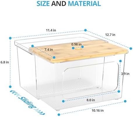 Trash Bag Holder,Garbage Bag Dispenser with Bamboo Lid and Drawer