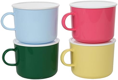 Home-X Microwave 20oz Coffee Mugs with Lids - Set of 4 Microwavable
