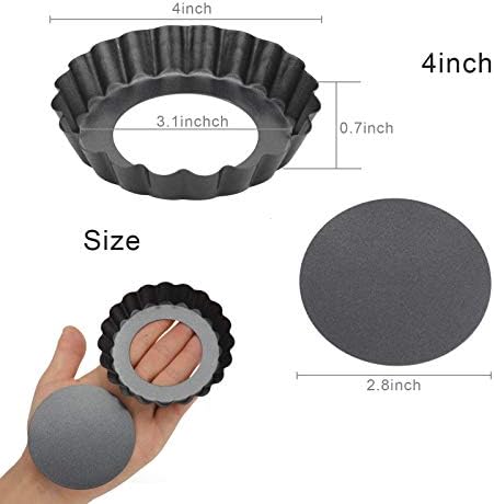 4 Inches Mini Tart Pan, Egg Tart Mold Set of 6, Mini Pie Tin Mini