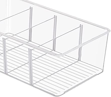 Amagogo Divided Kitchen Organizer Bin Tea Storage Box for Fridge