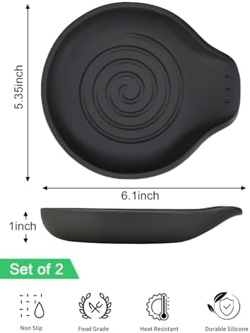 1 Pack Spoon Rest for Stove Top Silicone, 6.1" Large Stove Spoon