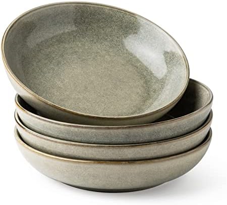 AmorArc 8.5’’ Ceramic Pasta Bowls Set of 4, 36oz Large Stoneware Bowls