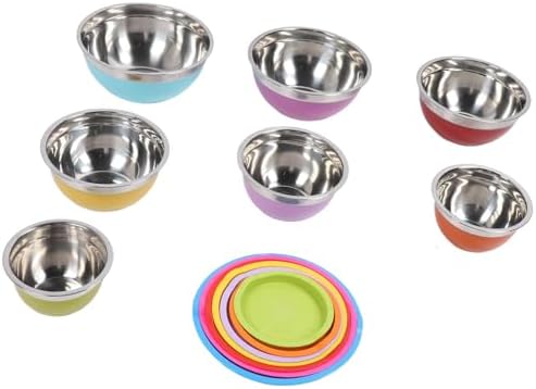 7PCS Stainless Steel Mixing Bowl Set Safe Lids for Food Freshness