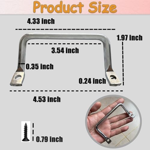 4 Pcs Silver Metal Charcuterie Board Pulls, Serving Tray Handles