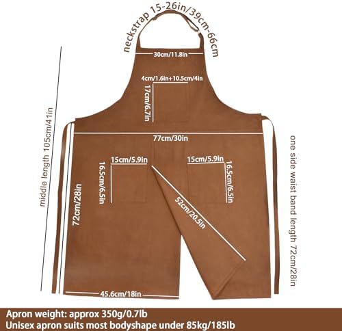 Molaxhome Split Pottery Apron with 3 Pockets Unisex with Adjustable