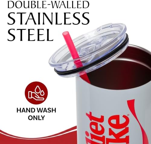 Silver Buffalo Coca-Cola Diet Coke, Stainless Steel Tumbler, 40oz