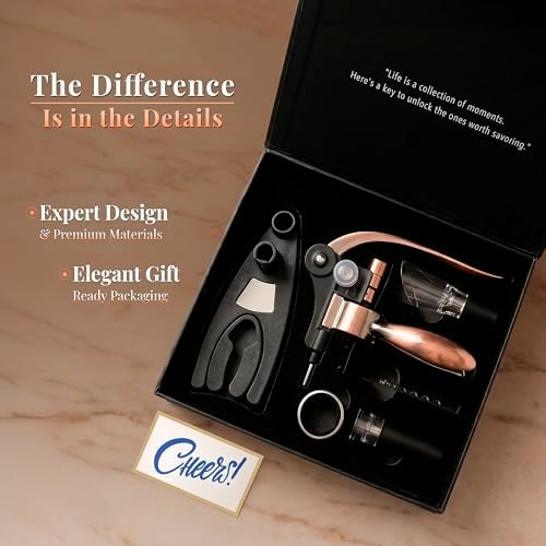 Complete Corkscrew Wine Opener Set With 7 Essential Accessories