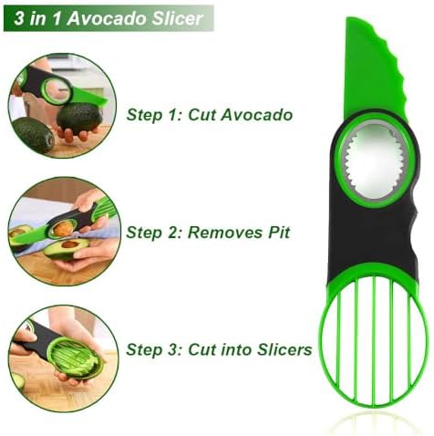Avocado 3 Piece Set Avocado Slicer, Avocado Slicer, Avocado Storage
