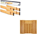 Utoplike 4 pcs Bamboo Kitchen Drawer Dividers Cutlery Tray Silverware
