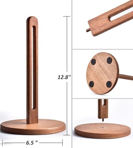 KitchLife Acacia Wood Paper Towel Holder, 6.5"