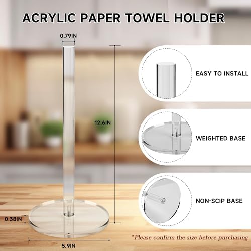 YGC001 Clear Acrylic 5.9" Paper Towel Holder