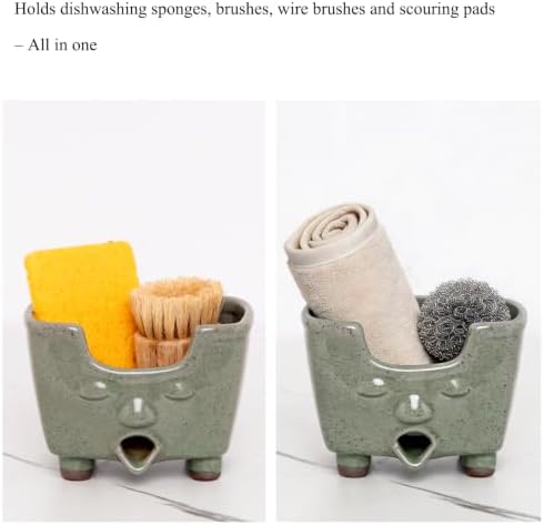 Ceramic Kitchen Sponge Holder with Drain