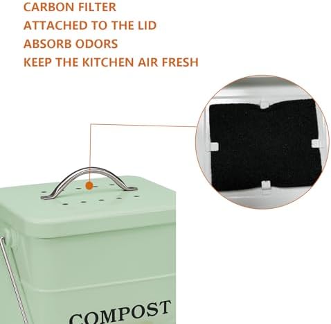 Stainless Steel Compost Bin, 1 Gallon