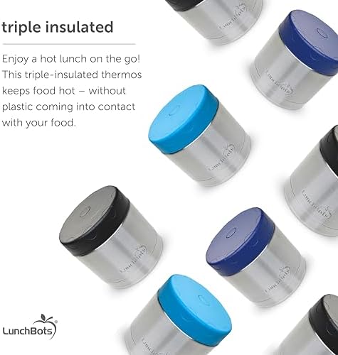 LunchBots 16 oz Wide Mouth Insulated Stainless Food Jar Navy