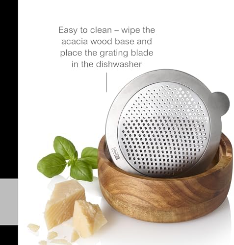 AdHoc Cut n Serve Fine Grater, Acacia Wood, 5"