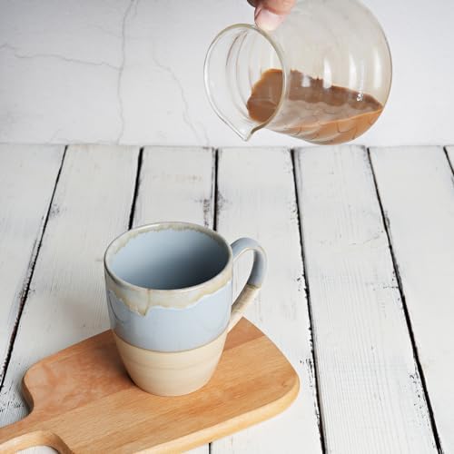 Bosmarlin Ceramic Coffee Mug Set of 4, 16 Oz, 5 Colors to Choose, Tea