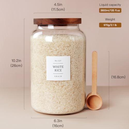 CZSZYGHBAO 2 PCS 1 Gallon Glass Storage Jars