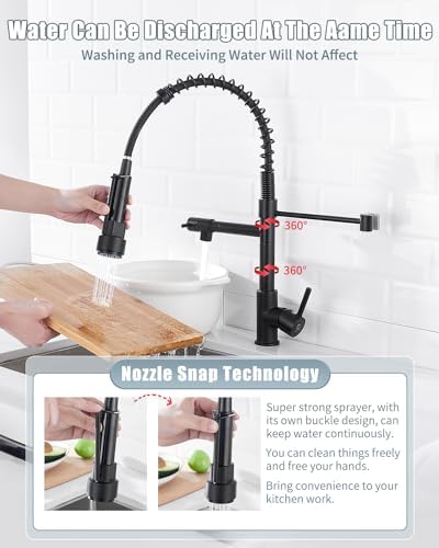 Single-Handle Kitchen Faucet with Pull-Down Sprayer, Black