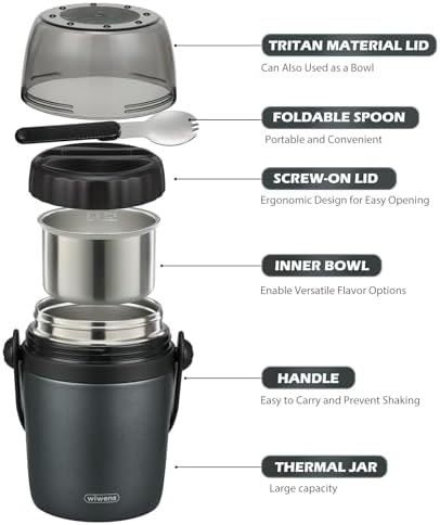 wiwens 32oz Soup Thermos Lunch Container