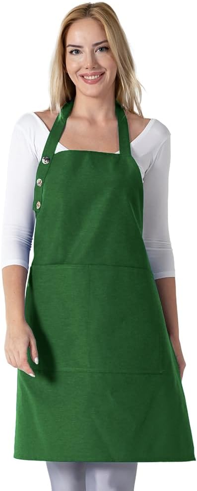 TOSHE Kitchen Apron Waterdrop Resistant Cotton Apron by TOSHE