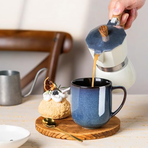 LERATIO Ceramic Coffee Mugs Set of 6,12oz Handmade Coffee Mugs Set