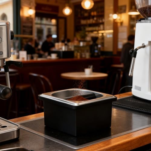 Coffee Knock Box, Stainless Steel Espresso Knock Box for Coffee