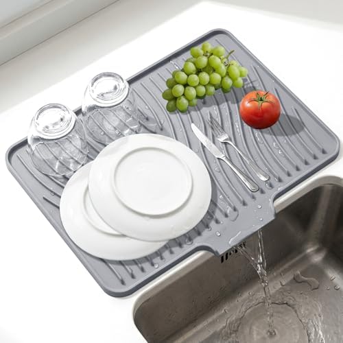 Silicone Dish Drying Mat, 1Pcs 19.7" x 15", Grey