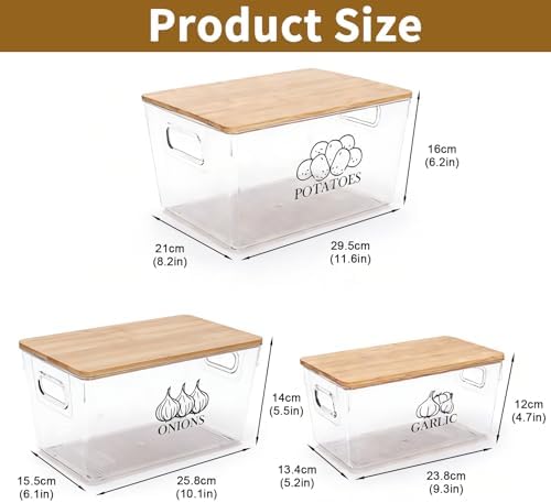 3 Pack Onion and Garlic Potato Storage Baskets,Stackable Vegetable