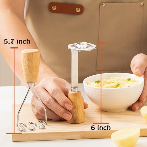 2Pcs Mini Potato Masher,Stainless Steel Mashed Potatoes Masher with