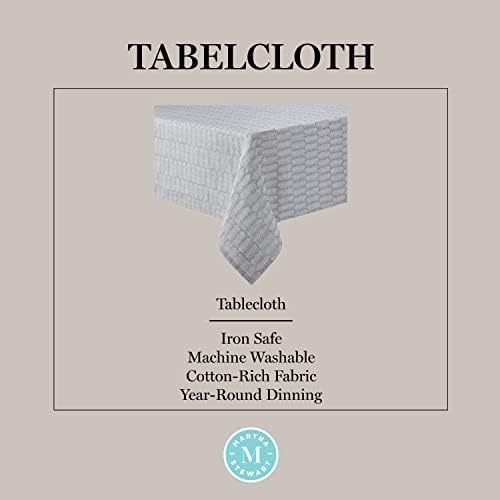 Martha Stewart Honeycomb Modern Farmhouse Tablecloth, Charcoal Grey