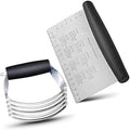 ALLTOP Stainless Steel Bench Scraper & Pastry Blender Cutter Set