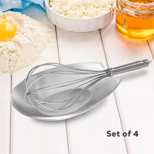 OGGI Spooner Stainless Steel Spoon Rest - Set of 4 - Holds Kitchen