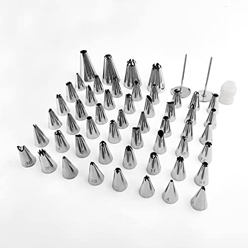 FIVETASCake Decorating kit for Beginners-52 Numbered Icing Tips with