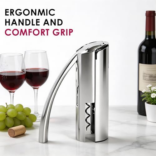 KAYCROWN Wine Opener, Stainless Steel Vertical Lever Corkscrew with