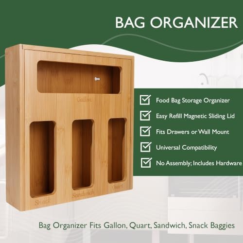 Plastic Bag Storage Organizer for Kitchen Drawer - Bamboo Baggy