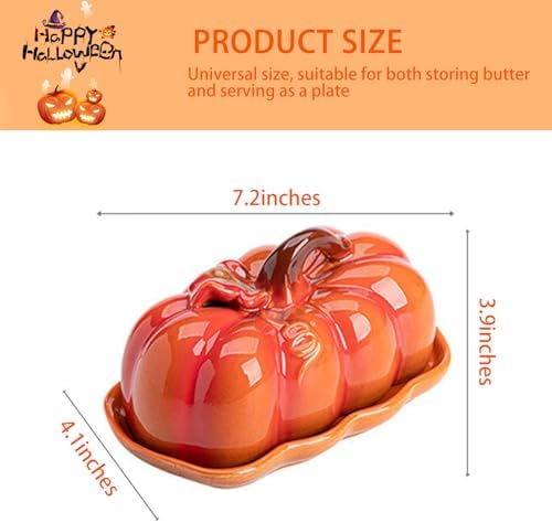 Pumpkin Butter Dish Set with Lid,Kitchen Countertop Tray with