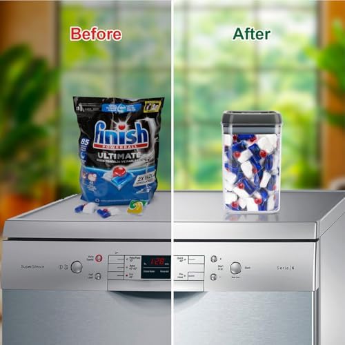 Dishwasher Pod Holder with Lid Laundry Pods Organizer 1.7L Large