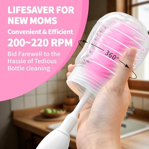 Electric Bottle Brush Cleaner, Portable Electric Baby Bottle Brush