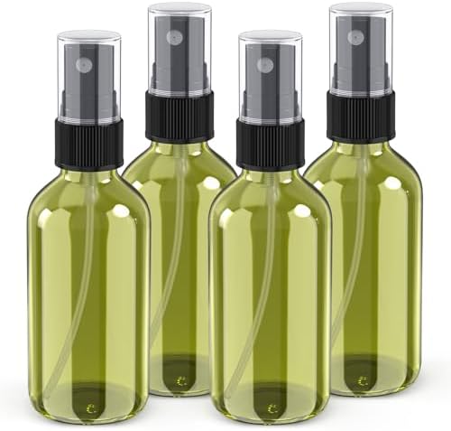 Wedama 4 oz Mini Glass Spray Bottles, 4 Pack