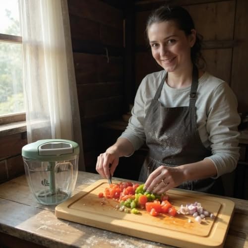 Manual Food Processor Vegetable Chopper, Portable Hand Pull String