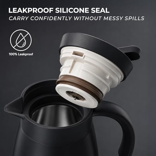 SUNHOUSE 34 Oz Thermal Coffee Carafe Insulated Stainless Steel Thermos