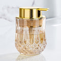 Enra Glass Soap Dispenser, Gold Hand Soap Dispenser Crystal Small