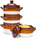 Vumdua French Onion Soup Bowls with Lids and Handles, 16 oz Ceramic