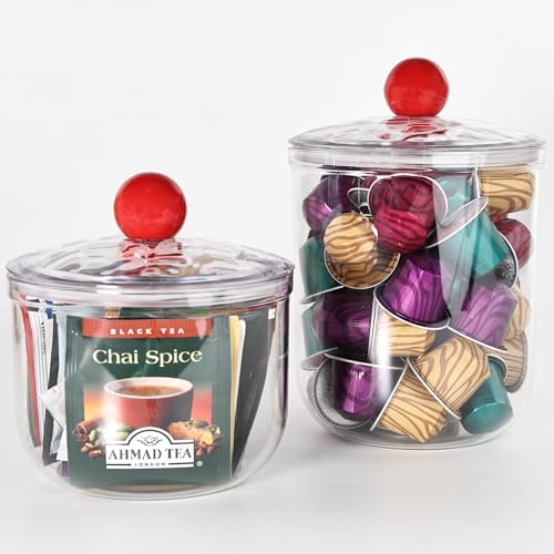 Coffee Pod Holder with Lid,Clear Plastic K Cup Organizer Holder Coffee